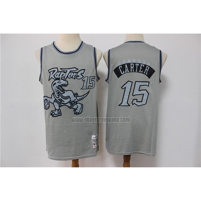 Camiseta Toronto Raptors Vince Carter NO 15 Mitchell & Ness 1994-95 Gris